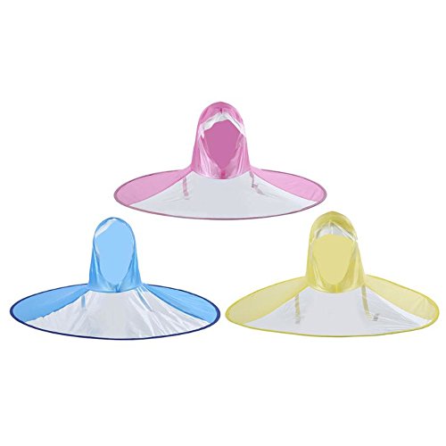 Wantis Magical Rain Coat Artifact UFO Umbrella Hands Free Charming Costum Yellow (1.55-1.8M(height)) - Thumbnail 3