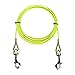 【90 Day Guarantee】 Dog Tie Out Cable for Dogs Pets - Heavy Duty Dog Tether Run Cable Leads for Yard Camping Outdoor for Small Medium Large All Dogs, Yellow Green 10ft