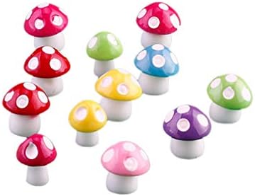 Yardwe 50ピースミニ樹脂キノコ妖精ミニチュアガーデンオーナメントキノコセット用ガーデンドールハウスフラワー
