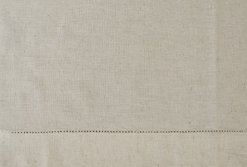Dining Table Runner Cotton Flax,Table Runner, Farmhouse Table Runner,Rustic Table Runner-16x72-Natural-Hemstitched-Extra 2 inches Wider Than 14 inch Runners-Handcrafted with Hemstitch Detailing