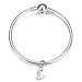 BORUO 925 Sterling Silver Cubic Zirconia A-Z Initial Letters Alphabet Dangling charms Pendant (Letter-L)