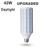 42 Watt(280W Equivalent) LED Corn Bulb,4200 Lumen 6000K,Daylight White LED Street and Area Light,E26/E27 Medium Screw Base,For Outdoor Garage Factory Warehouse Barn Backyard and More,Super Bright
