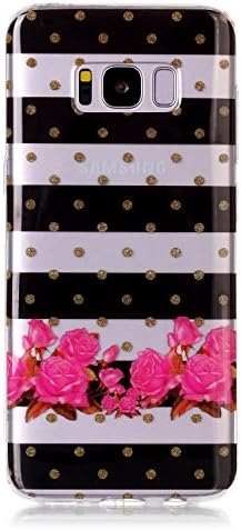 Galaxy S8 Plus Case, Gefee Pattern Design Ultra Slim Crystal Clear Shockproof Soft TPU Patterned Rubber Thin Protective Case Cover for Samsung Galaxy S8 Plus (Stripe Flower)