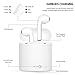 RUSHERS Wireless Earbud Bluetooth Headphones with mic Noise Cancelling Earphone Headset Hands-Free Calling for iPhone Samsung Andriod Cell Phone（Two Earbuds） Long Power Standby with Portable case