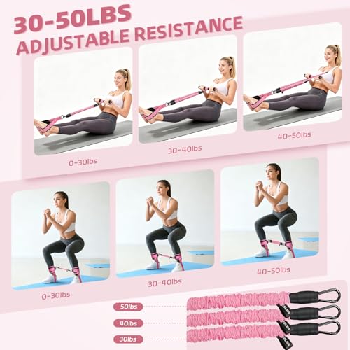 Set of Resistance Bands, Elastic Bands for Pedal and Handles, Ankle Pulleys Gym, Elastic Bands for Figure 8, Fitness Elastic Band for Abs at Home
