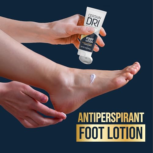 Certain Dri Antiperspirant Foot Lotion, 24-Hour Sweat & Odor Protection, Quick-Drying & Non-Sticky Formula, Dermatologist-Tested, Doctor-Recommended, 1.3 oz