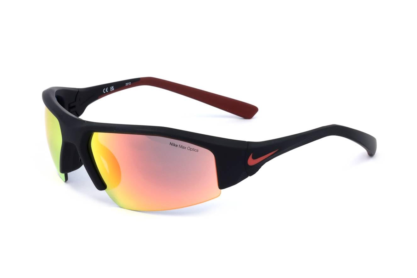 Nike SKYLON ACE 22 M DV2151 010 Matte Black/Red Mirror Sunglasses Unisex Iniettato, Modified Rectangle, 70
