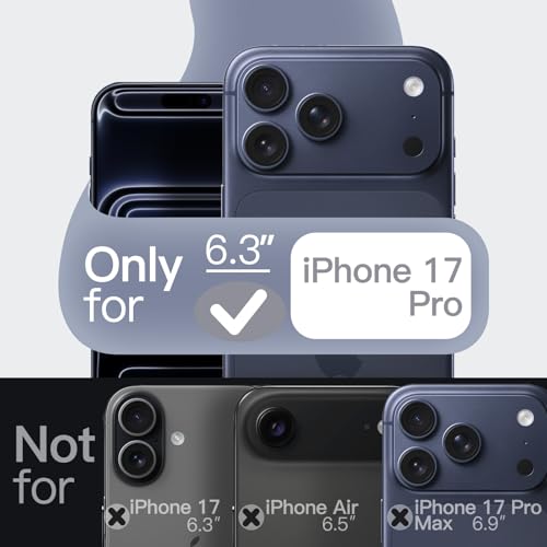 JETech Magnetic Silicone Case for iPhone 17 Pro 6.3-Inch, Compatible with MagSafe, Silky Soft Touch, Shock Absorbing Phone Cover with Camera Lens Protection (Dark Blue)