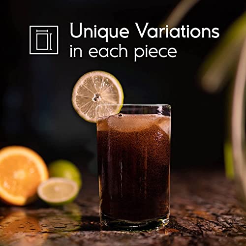 MexHandcraft Clear 14 oz Drinking Glasses (set of 6), Recycled Glass