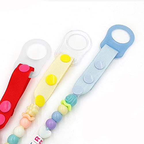 BORDSTRACT 10Pcs Pacifier Clips Adapter, Transparent Silicone Pacifier Clips Adapter Rings