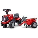 Falk Case Baby Farm Red Tractor Push-Along with Trailer, Accessories & 2 Set of Decals
