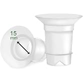 Maymom Flange 15mm Inserts Compatible with Medela, Spectra 24 mm Shields/Flanges, Momcozy/Willow Wearable Cup. Compatible with Medela Freestyle, Harmony, to Reduce 24mm Down to 15 mm; 2pc/Each