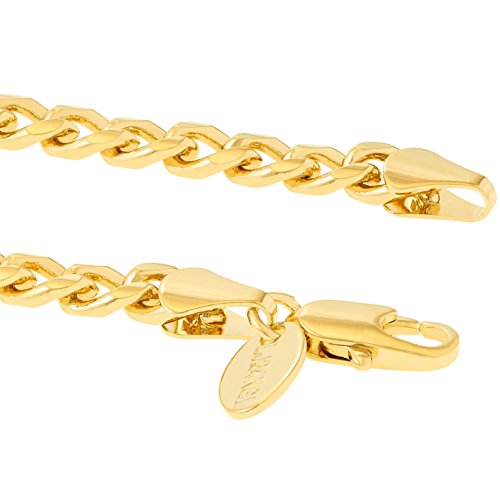 Gold Cuban Link Chain 5MM, Round, 24K Overlay Premium Fashion Jewelry