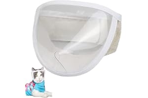 Taicols Cat Face Guard - Transparent Cat Grooming Muzzle with A Blowhole - Cotton Pet Mouth Cover Protective Cover Adjustable