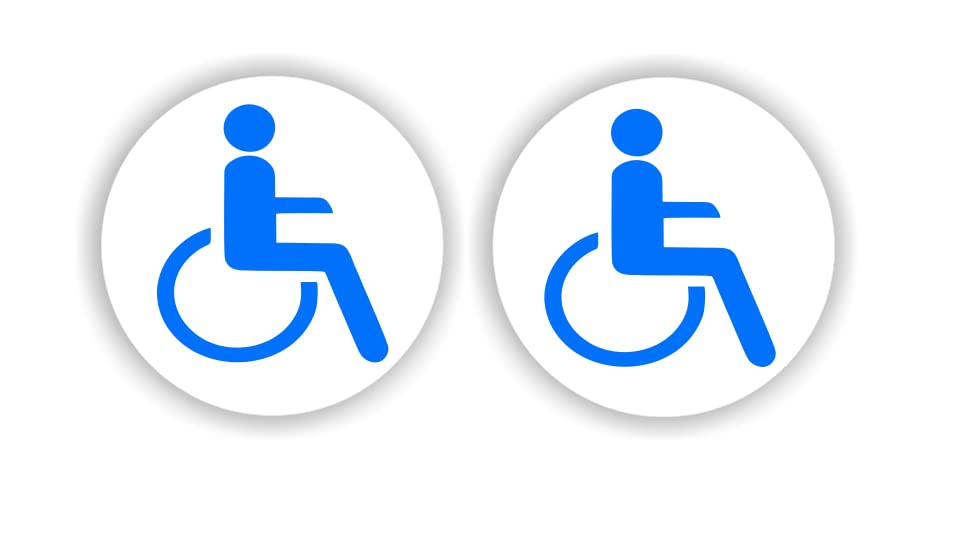 Pack of 2 Disabled Sticker Warning Note for Outdoor and Indoor Use Weatherproof (RP47) (2 x 9 cm)