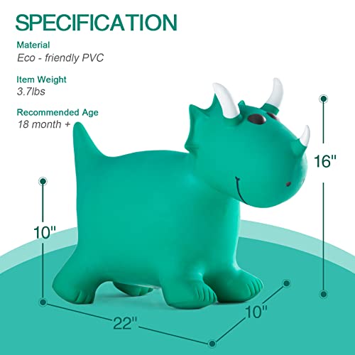 INPANY Plush Bouncy Horse For Toddlers - Inflatable Hopper Toy With Pump, Holds Up To 100 Lbs