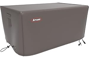 Atyard Gas Fire Pit Cover Rectangular 54x35x24 inch - Waterproof Windproof Anti-UV Heavy Duty Patio Firepit Furniture Covers Brown