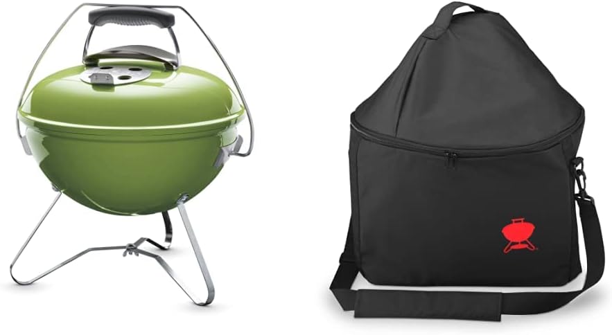 Weber Smokey Joe Premium Charcoal BBQ, 37cm Spring Green + Carry Bag