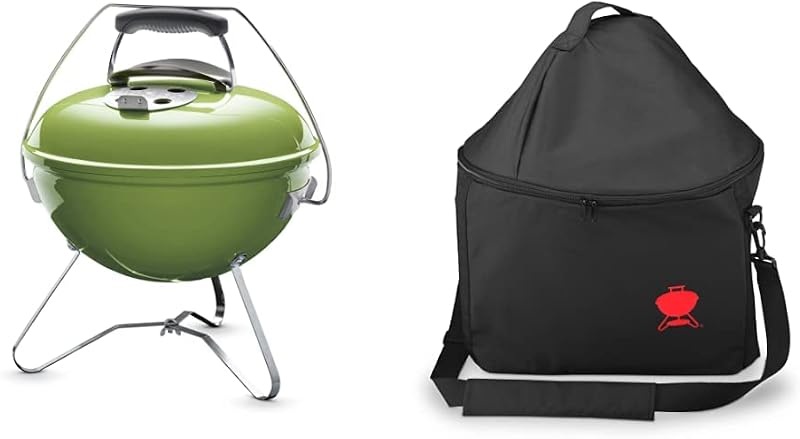 Weber Smokey Joe Premium Charcoal BBQ, 37cm Spring Green + Carry Bag