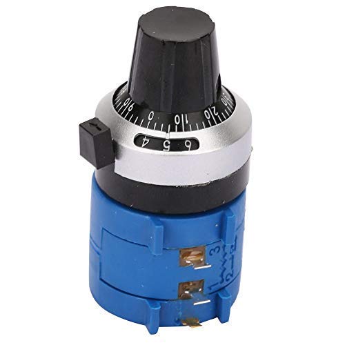 Zunate 100K Ohm Potentiometer Set, 10 Ring Adjustable Rotary Wire Wound Precision Potentiometer, Blue, Manual Operation