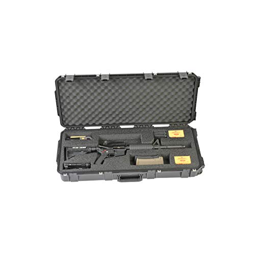 SKBiSeries 3614 Hunting Firearm Rifle Case, Custom Foam, Waterproof, Dust Tight, 35" Rifle Capacity, Black (3i-3614-AR)