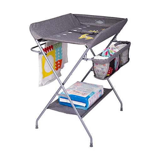 Kinbor Baby Changing Table, Folding Diaper Station Nursery Organizer