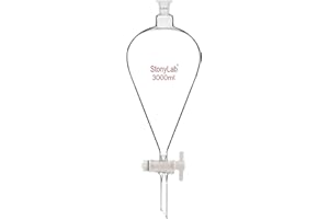 stonylab Borosilicate Glass 3000 ml Heavy Wall Conical Separatory Funnel with 24/29 Joints and PTFE Stopcock, 3000 ml