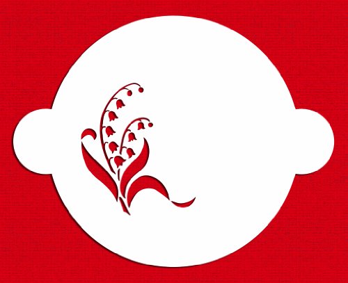 Designer Stencils C052 Lily of the Valley Cake Stencil Top, Beige/semi-transparent