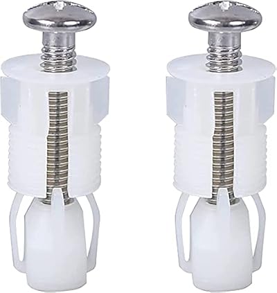 Rowwait 2pcs Toilet Seat Top Fix Screws Stainless Steel Nylon Nuts White