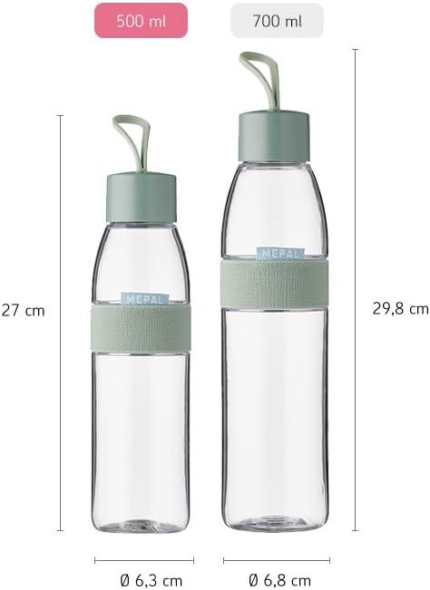 - Wasserflasche Ellipse - Wiederverwendbare Trinkflasche - Auslaufsichere - Geeignet für kohlensäurehaltige Getränke - BPA-frei - 500 ml - Nordic blue