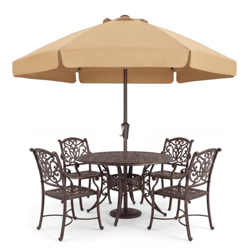 ABCCANOPY Sonnenschirm im Freien Wasserabweisende Bespannung -Gartenschirm Marktschirm, 230cm,Khaki