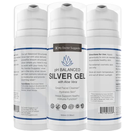 Structured Colloidal Silver Gel with Aloe Vera, for Burns, Wounds