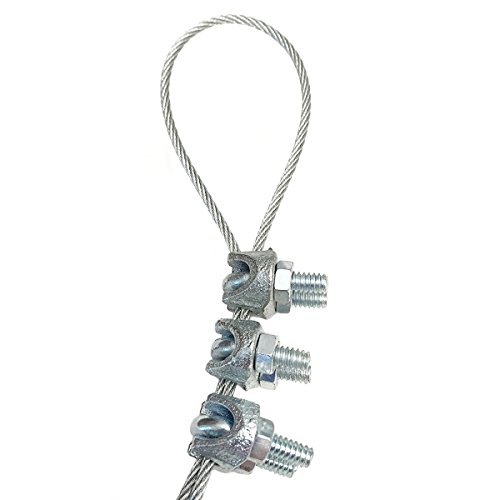 GLE2016 30Pcs 3mm 1/8 Inch Galvanized Metal Zinc Coated Wire Rope Cable