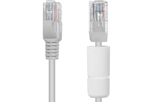 Hiseeu 160Ft Cat5e PoE Ethernet Cable,Network Cable with RJ45 Waterproof Connector,Different Network Cable Joints on Both Sides,1Gigabit/Sec,Compatible PoE Cameras and NVR System,RJ45-B-50