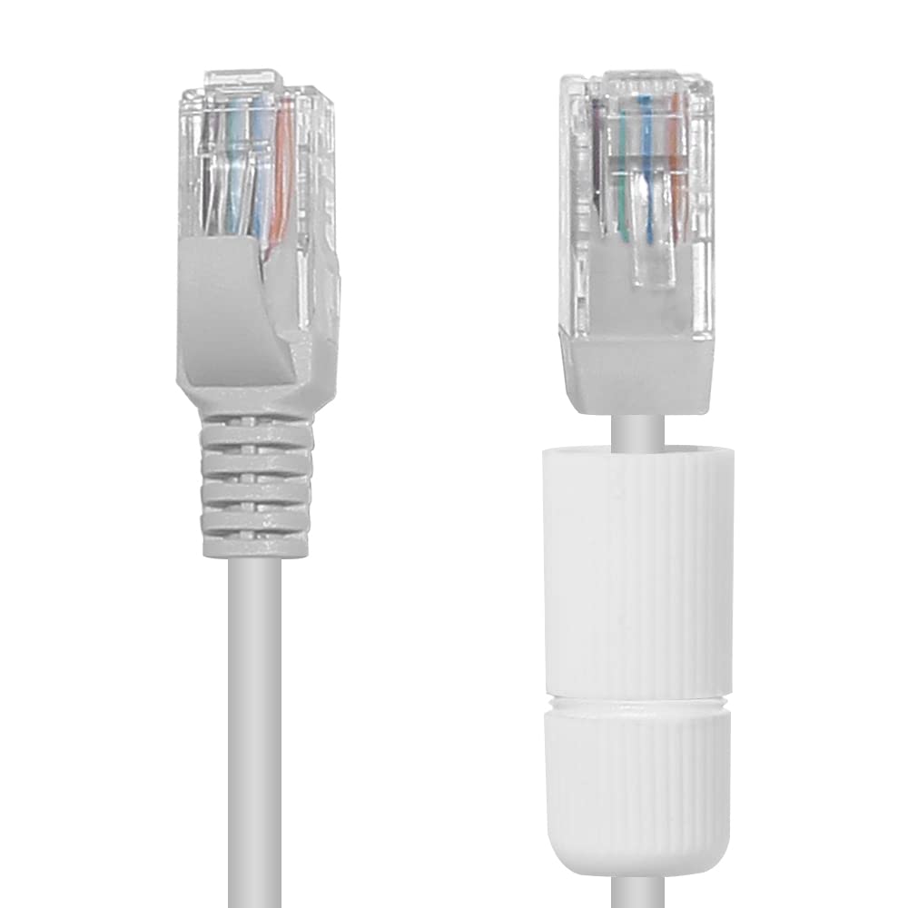 Hiseeu 160Ft Cat5e PoE Ethernet Cable,Network Cable with RJ45 Waterproof Connector,Different Network Cable Joints on Both Sides,1Gigabit/Sec,Compatible PoE Cameras and NVR System,RJ45-B-50