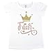 Olive Loves Apple Girls 4th Birthday Shirt Four Crown Princess Glitter Gold 4th Birthday Outfit, White Shirt, 4T
