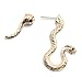 Fashion Personality Punk Snake Stud Earrings Ear Clip Gothic Earrings Birthday Gift (golden color)