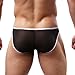 YiZYiF Men's Smooth Thin Bikini Brief Mesh Bulge Pouch Pants Underwear Black Medium