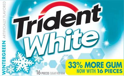 Trident gum, sugar free, wintergreen, dual tear pack, 16 ct (pack…