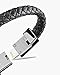 Taygate Bracelet USB Charging Cable Data Charging Cord for iPhone- Mens Portable Travel Durable Braided Leather Charging Wrist Clasp USB for Apple iPhone Plus X XR Xs Max(Black-8.5 inch)