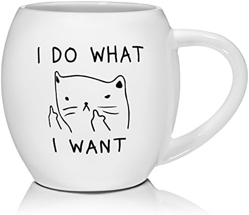 Funny Quote Mug "I Do What I Want" by Madero Kitchen - Ceramic Coffee Mug Small Mouth 14oz - Gift for Women and Men - 100% Secure Packaging - Keep Liquid Hot for Longer
