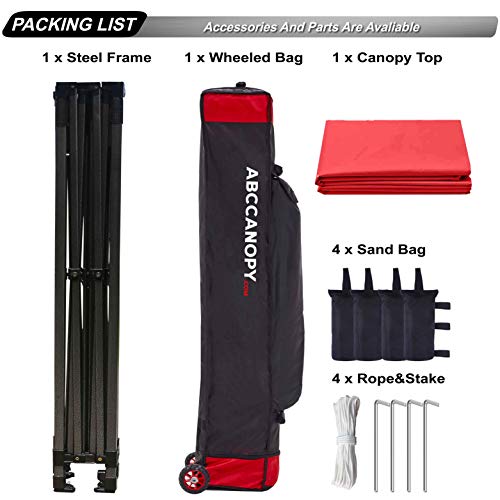 ABCCANOPY Patio Pop Up Canopy Tent 10x10 CommercialSeries（Red） Pricepulse