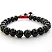 Ovalbuy Hand Crafted 8mm Black Glass Beads Tibetan Buddhist Prayer Mala Wrist Bracelet