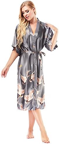 Women Robes Fashion Long Kimono Robe Lightweight Soft Female Nightgown Sleep Wear Dress