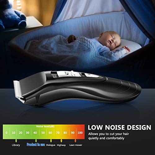 NICEAUTY Hair Clippers for Men, Electric Cordless Clippers for Hair Cutting, Professional Barber Clippers - Hair Beard Trimmers with 2 Guide Combs, Rechargeable Waterproof Hair Cut Kit for Men & Boys