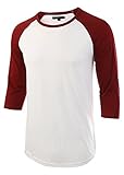 HETHCODE Men's Casual Raglan Fit Soft Baseball 3/4 Sleeve Jersey T-Shirts Tee