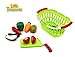 Little Treasures Kitchen Playset for kids 3+ colorful cutting food playset with a handy, spacious veggie basket accommodating eggplant, tomato, capsicum, corn, pepper, and broccoli; all easy to cut