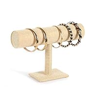 FeliciaJuan-hm Jewelry Stand 2ps/Pack T-Bar Bracelet Necklace Headband Jewelry Display Stand for Home Organization Jewelry Stand Necklace Organizer (Color : Burlap, Size : 23.514cm)