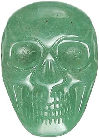 35mm Carved natural stone gemstone skull cab cabochon 1/pc similar send (Green aventurine)