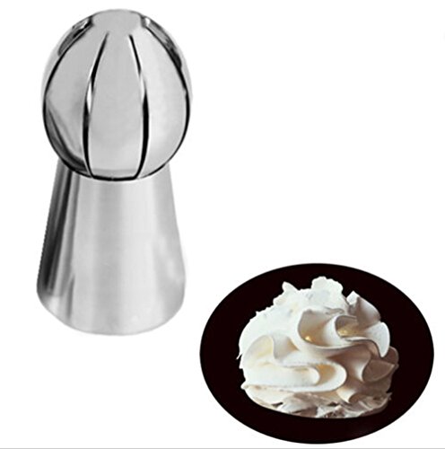 HOLLY Russian Stainless Steel Flower Icing Piping Nozzles Tips Pastry Cake Baking Tool DIY (Hole)